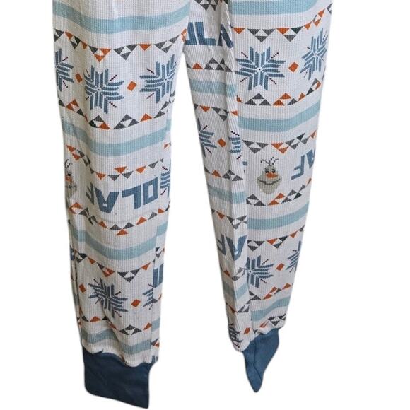 Disney‎ Womens Lounge Pants XL Olaf Frozen Waffle Knit MJC Intl Cartoon PJ Comfy - Picture 3 of 7